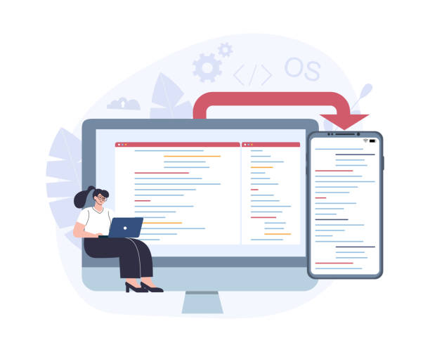 cross-platform software development concept. - 系統(tǒng)軟件 幅插畫檔、美工圖案、卡通及圖標(biāo)